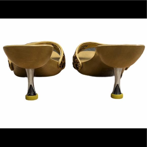 Pazzo Femme Women’s Retro Leather Wood Slide - Picture 5 of 13